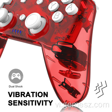 Tay cầm điều khiển trong suốt màu đỏ cho Nintendo Switch